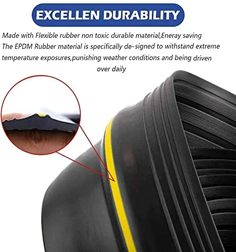 10Ft/3M Universal Garage Door Rubber Threshold Strip, Weatherproof Seal Strip DIY Weather Stripping Replacement, Not Include Adhesive/Sealant (Black)