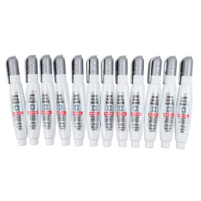 12 Pc Set Metallic Silver Super Met-Al Fine Tip Paint Marker Pens 1.4mm Weatherproof Stone Rubber Plastic Glass for Industrial Auto Trade