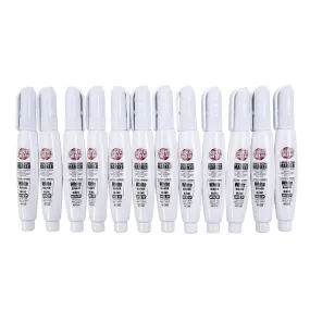 12 Pc Set White Fine Tip 1.4mm Stroke Super Met-Al Paint Marker Pens Metal Stone Glass Rubber Plastic Weatherproof Industrial Auto Art Trade