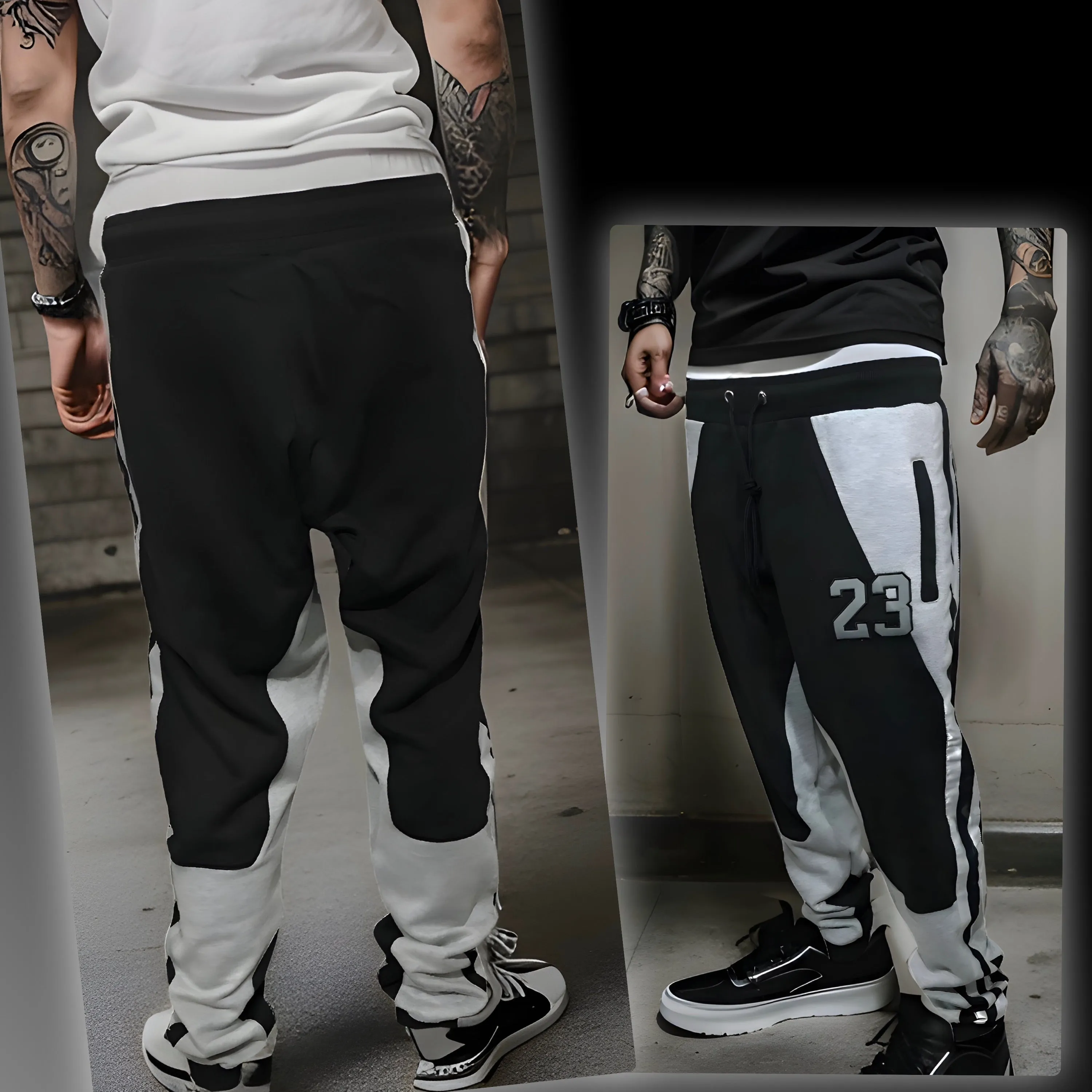 ^23^ ~RIBBON LUX~ JOGGER SWEATPANTS (CUT & SEW) (RIBBON EMBELLISHED)