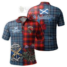 Abernethy Tartan Polo Shirt Happy St. Andrew's Day Half Tartan Style