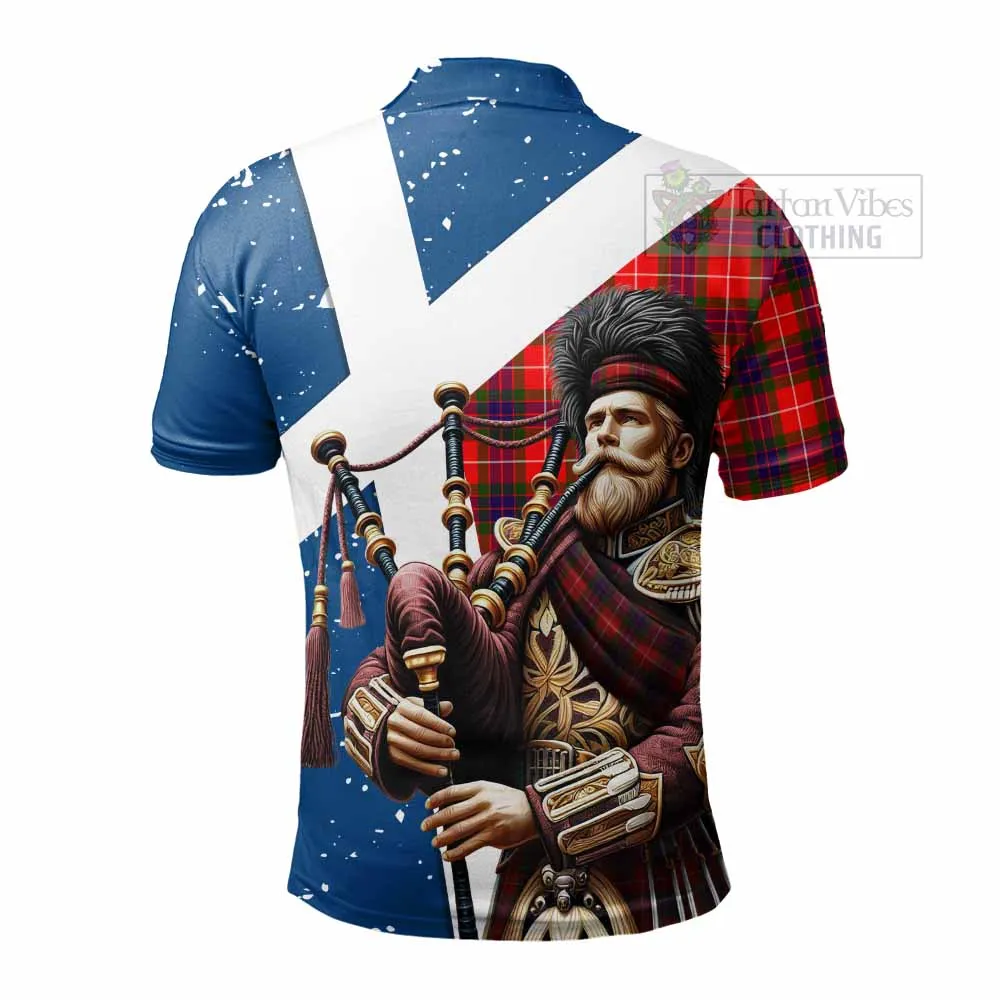 Abernethy Tartan Polo Shirt with Family Crest Scottish Bagpiper Vibes