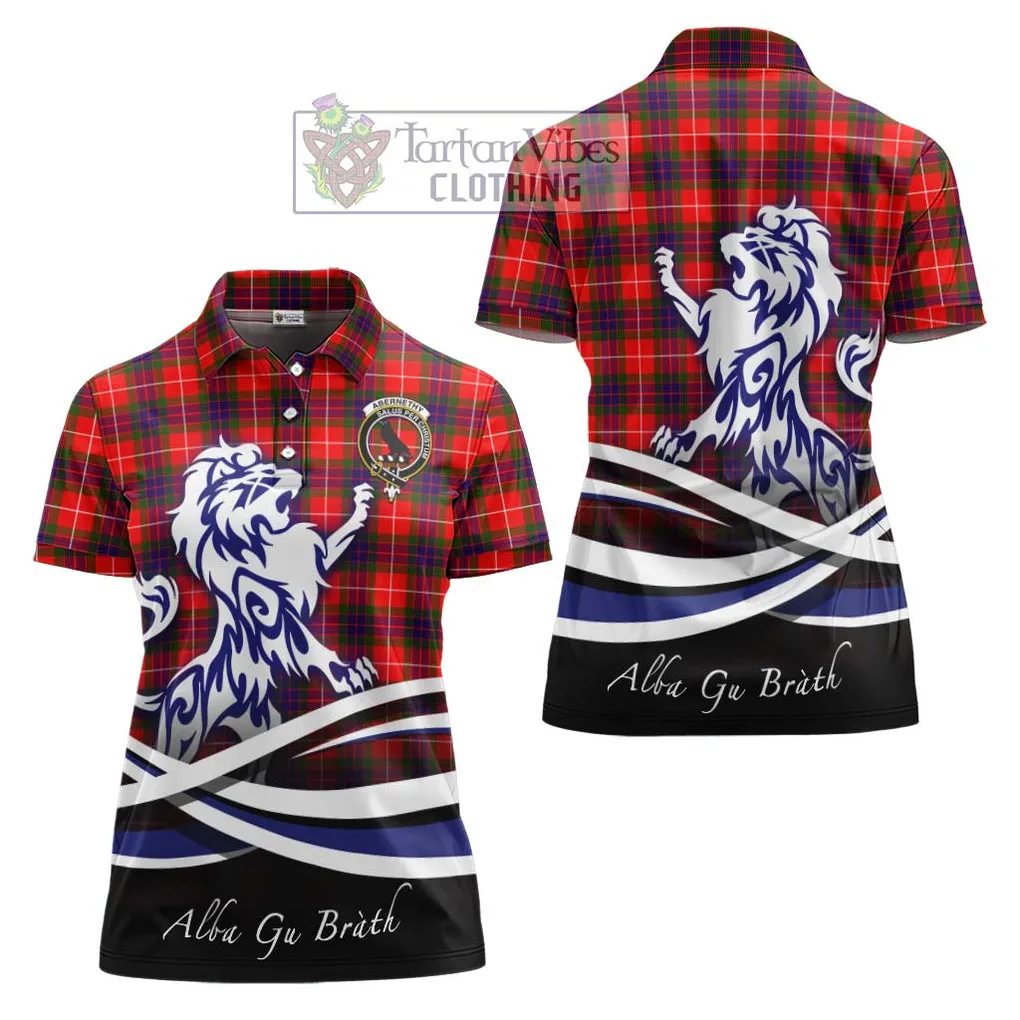 Abernethy Tartan Women's Polo Shirt with Alba Gu Brath Regal Lion Emblem