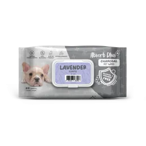 Absorb Plus Charcoal Pet Wipes Lavender Scented 15cm x 20cm - 80sheets