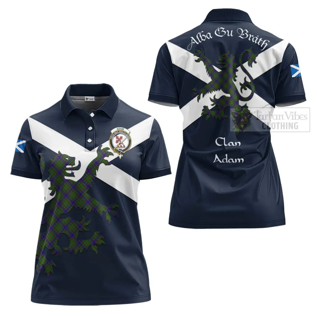 Adam Tartan Lion Rampant Women's Polo Shirt Proudly Display Your Heritage with Alba Gu Brath and Clan Name