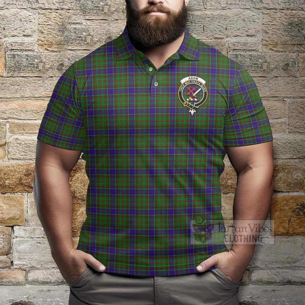 Adam Tartan Polo Shirt with Family Crest Celtic Skull Style