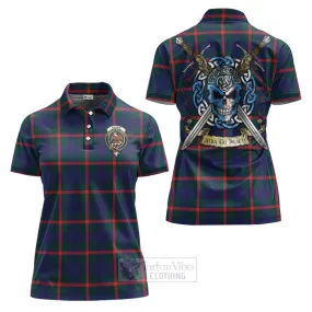 Agnew Tartan Women's Polo Shirt with Family Crest Celtic Skull Style