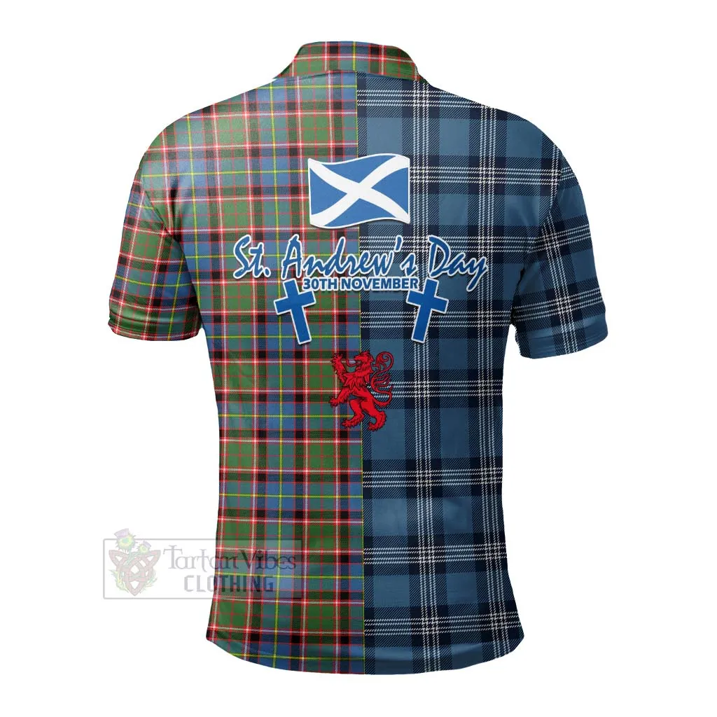 Aikenhead Tartan Polo Shirt Happy St. Andrew's Day Half Tartan Style