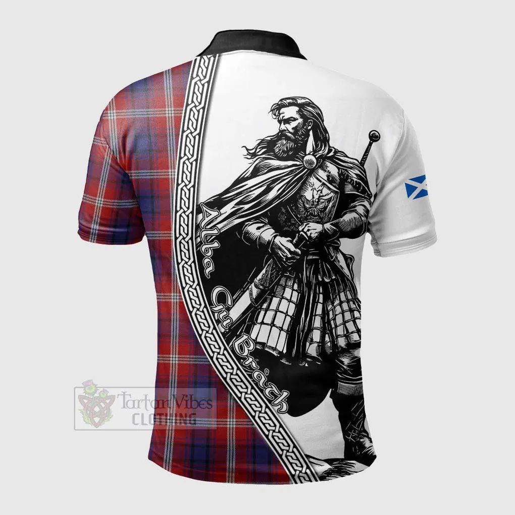 Ainslie Tartan Clan Crest Polo Shirt with Highlander Warrior Celtic Style