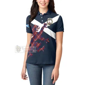 Ainslie Tartan Lion Rampant Women's Polo Shirt Proudly Display Your Heritage with Alba Gu Brath and Clan Name