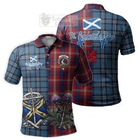 Ainslie Tartan Polo Shirt Happy St. Andrew's Day Half Tartan Style