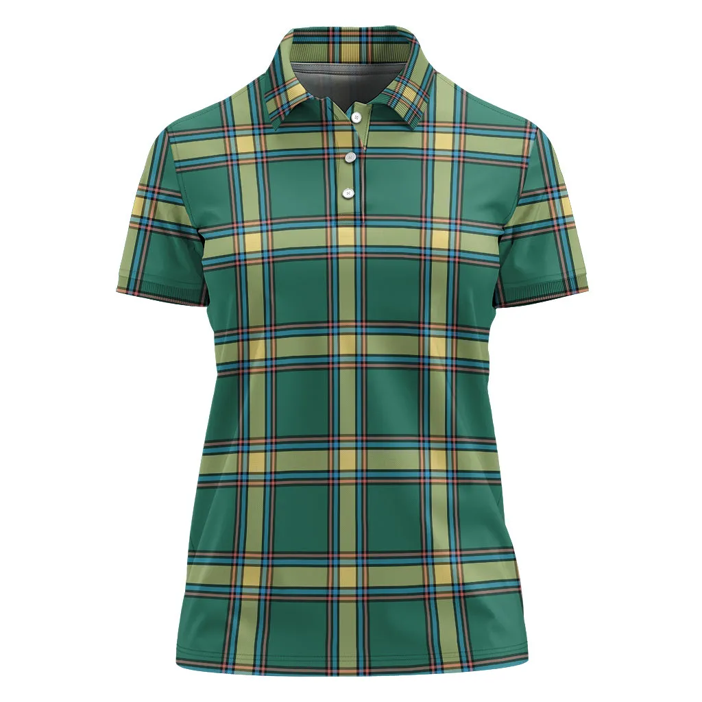 Alberta Province Canada Tartan Polo Shirt For Women