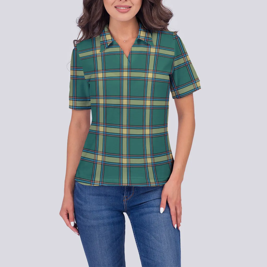 Alberta Province Canada Tartan Polo Shirt For Women