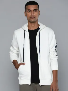 Alcis Men White Solid Bomber Jacket