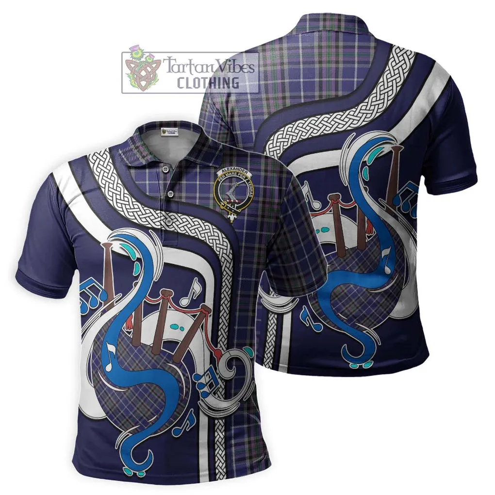 Alexander of Menstry Tartan Polo Shirt with Epic Bagpipe Style