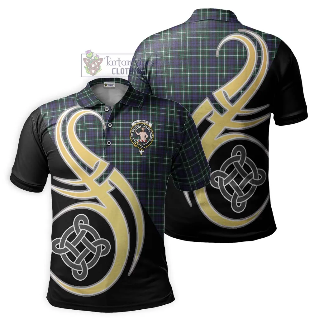 Allardice Tartan Polo Shirt with Family Crest and Celtic Symbol Style