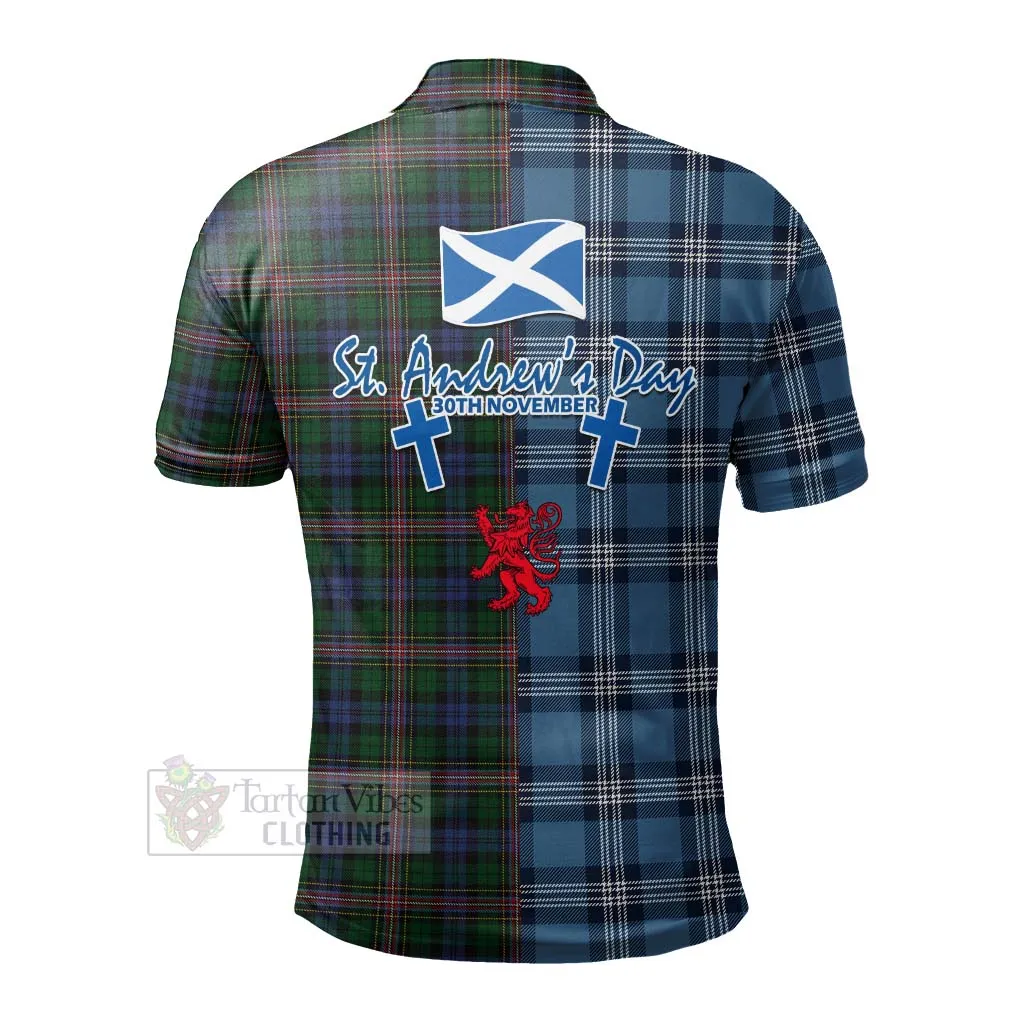 Allison Tartan Polo Shirt Happy St. Andrew's Day Half Tartan Style