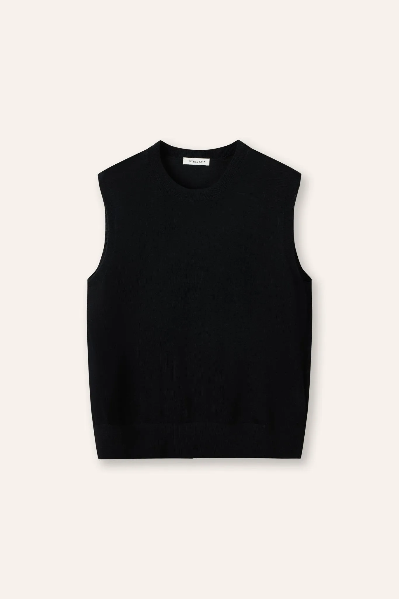 AMER superfine wool tank top (Black)