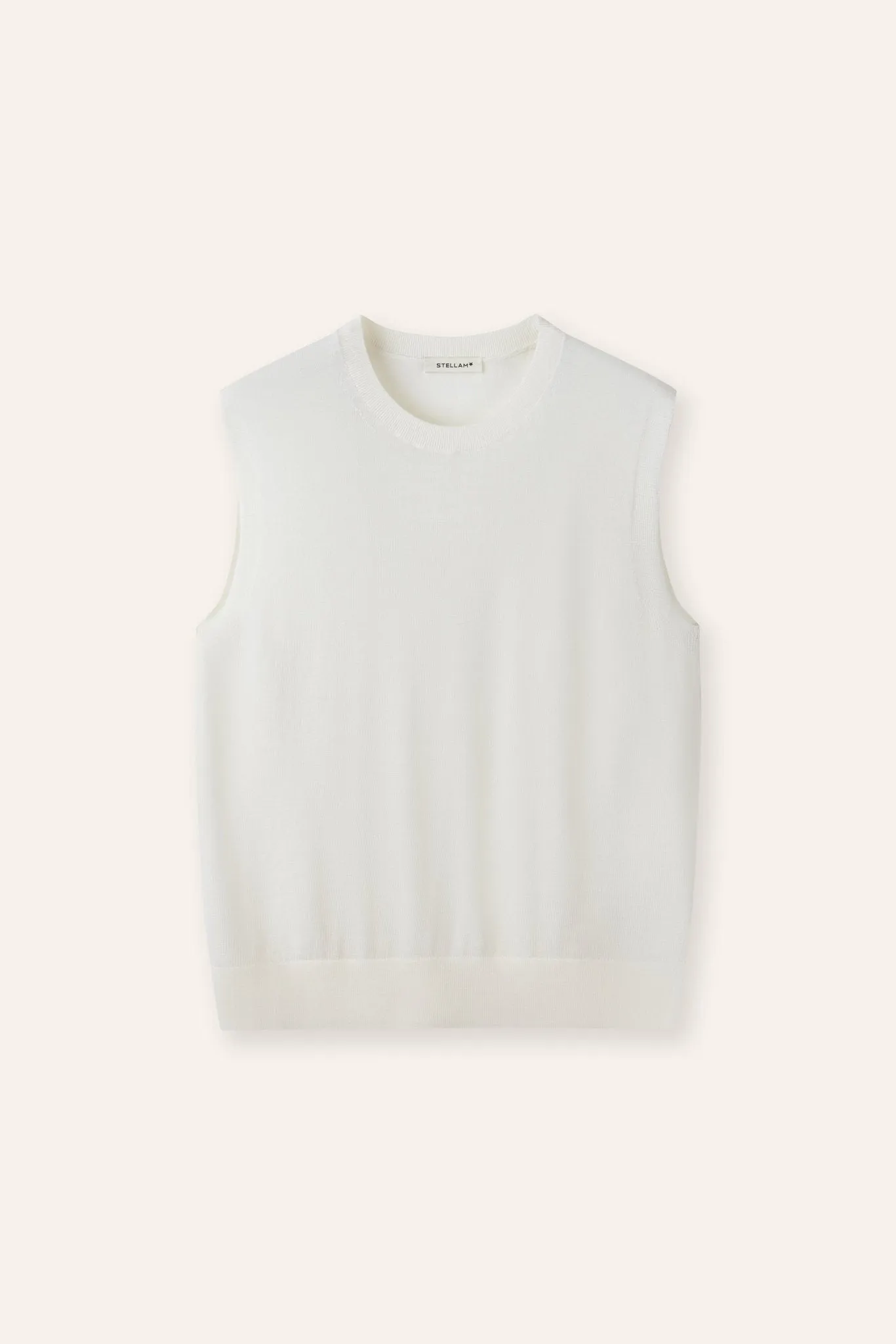 AMER superfine wool tank top (White)