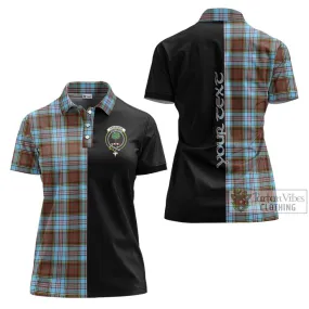 Anderson Ancient Tartan Women's Polo Shirt with Family Crest and Half Of Me Style