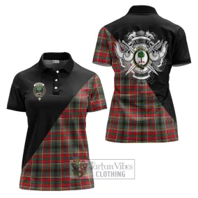 Anderson of Arbrake Tartan Women's Polo Shirt with Family Crest and Military Logo Style