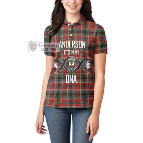 Anderson of Arbrake Tartan Women's Polo Shirt with Family Crest DNA In Me Style