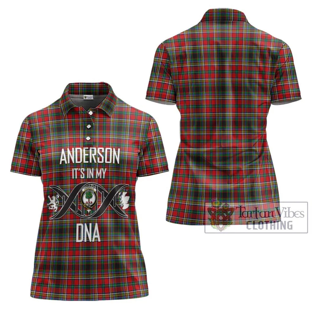 Anderson of Arbrake Tartan Women's Polo Shirt with Family Crest DNA In Me Style