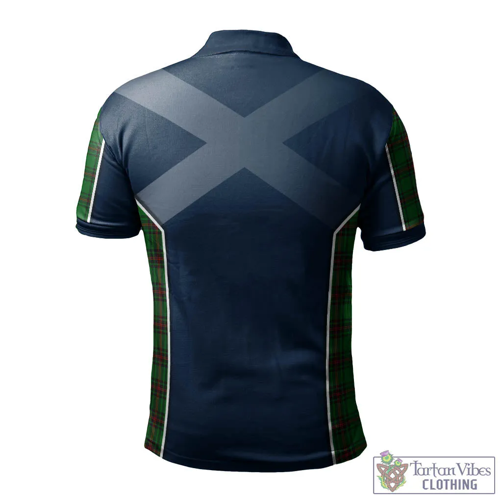 Anstruther Tartan Men's Polo Shirt with Family Crest and Scottish Thistle Vibes Sport Style