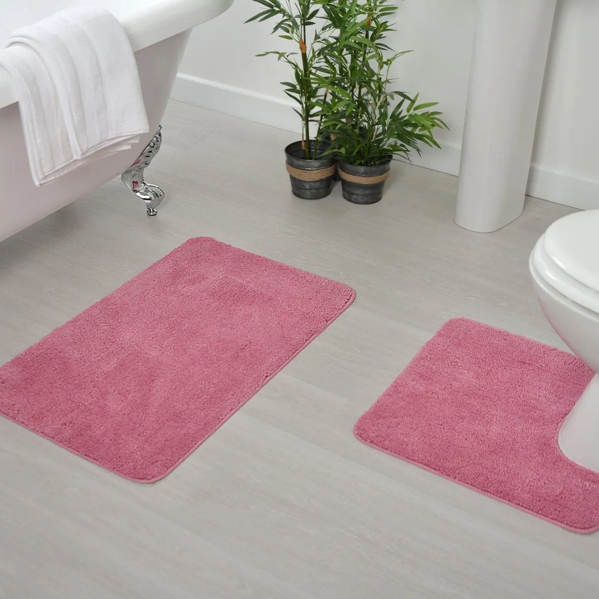 Antron Luxury Non-Slip Pedestal Mat - Pink