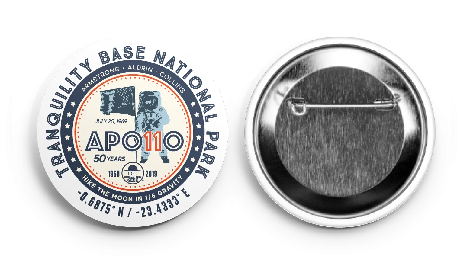 Apollo 11 Tranquility Base NP Sticker & Button Set *Special Edition* (includes US shipping)