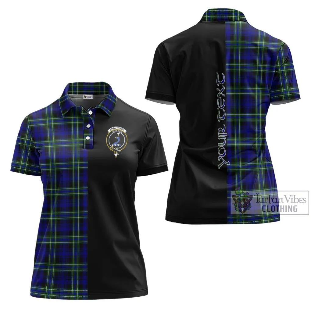 Arbuthnot Modern Tartan Women's Polo Shirt with Family Crest and Half Of Me Style