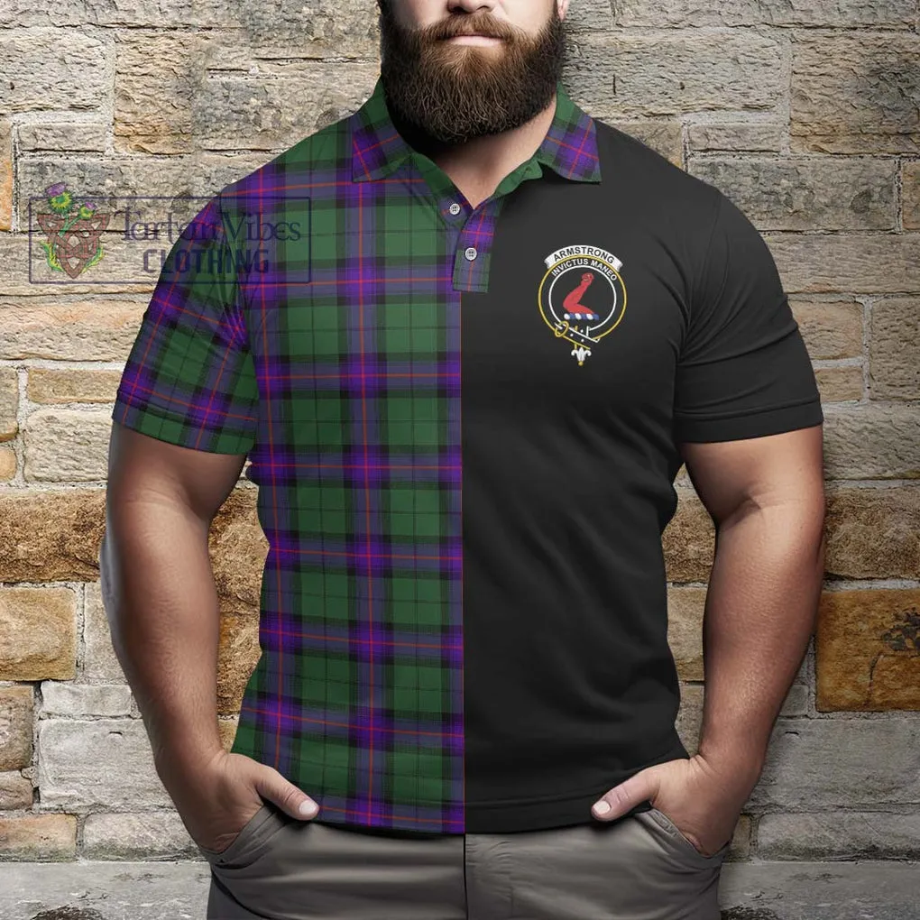 Armstrong Modern Tartan Polo Shirt with Family Crest and Half Of Me Style