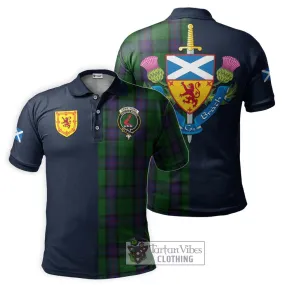 Armstrong Tartan Polo Shirt Alba with Scottish Lion Royal Arm Half Style