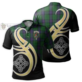 Armstrong Tartan Polo Shirt with Family Crest and Celtic Symbol Style