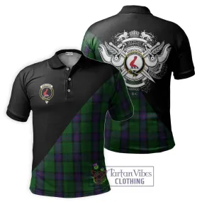 Armstrong Tartan Polo Shirt with Family Crest and Military Logo Style