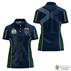 Armstrong Tartan Women's Polo Shirt with Family Crest and Lion Rampant Vibes Sport Style