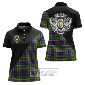 Arnott Tartan Women's Polo Shirt with Family Crest and Military Logo Style