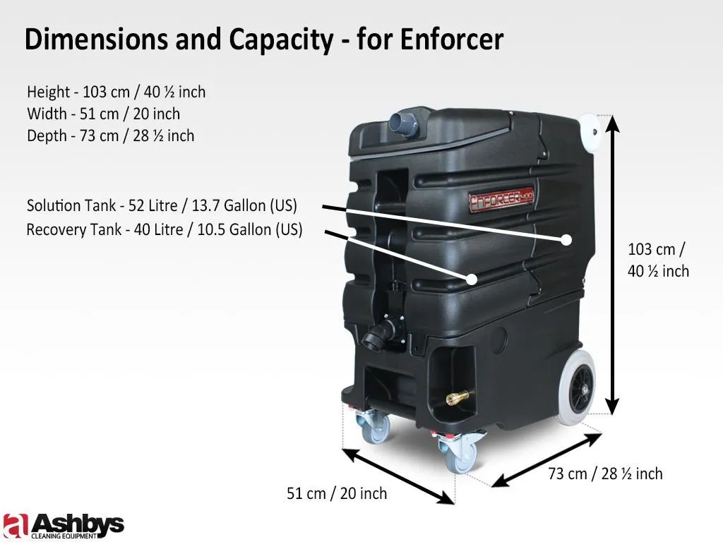 Ashbys Enforcer Carpet Cleaning Machine | 400 psi | Genuine Lamb Ametek 3 Stage 5.7" Std   7.2" HD Vacs