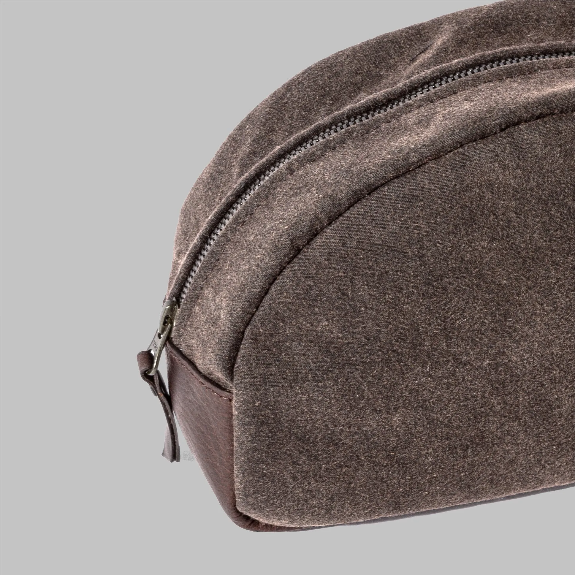 Asterley Brown Waxed Cotton Wash Bag