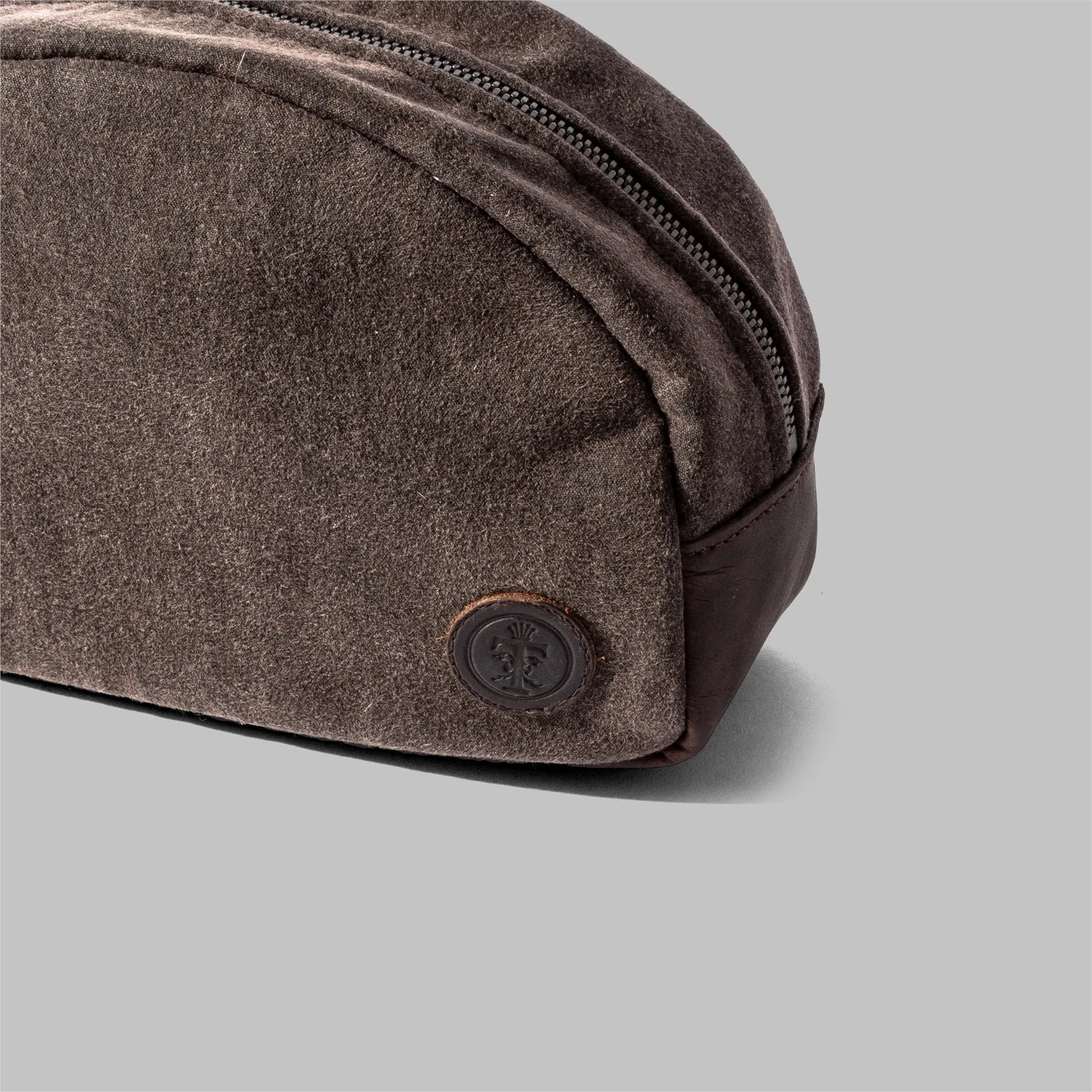 Asterley Brown Waxed Cotton Wash Bag