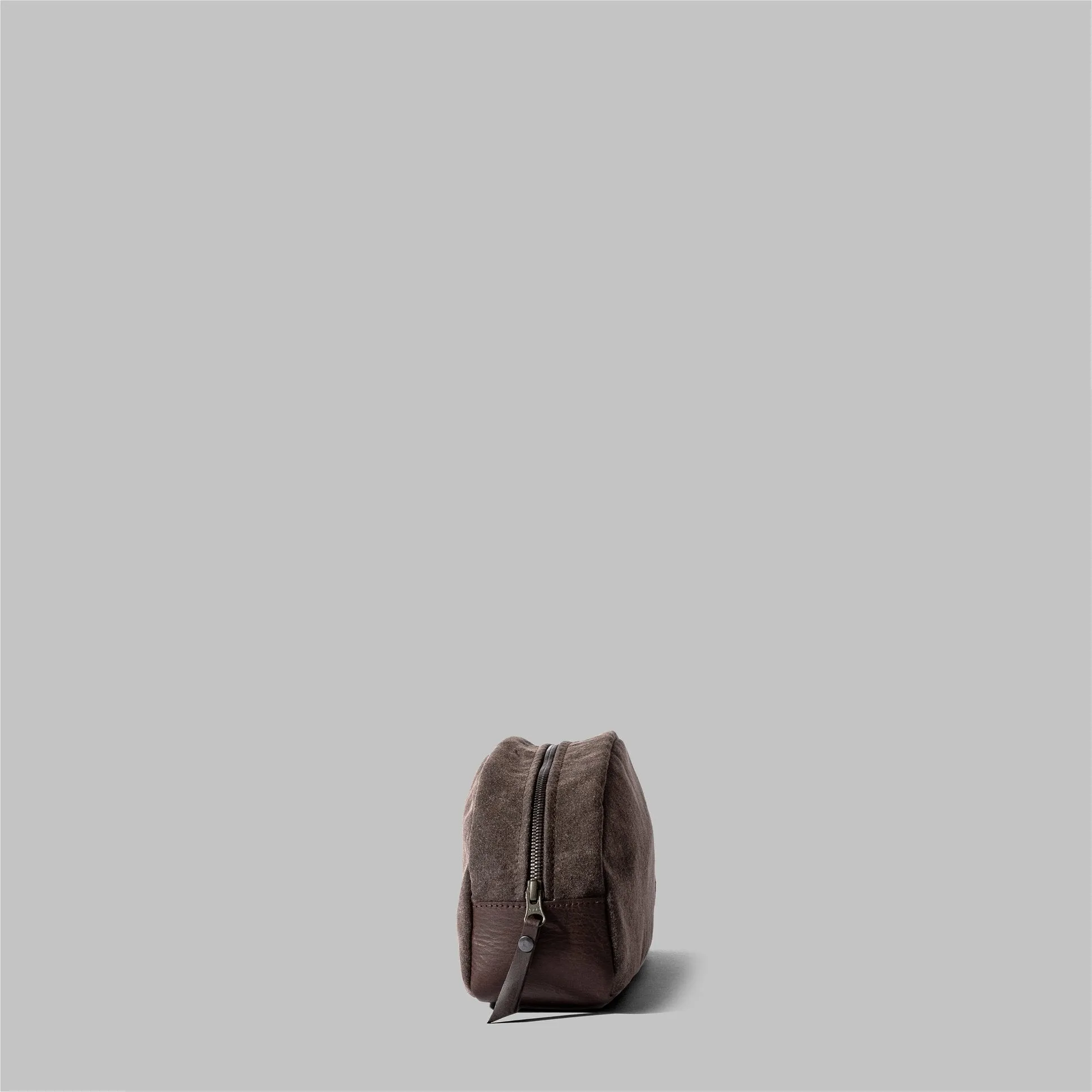 Asterley Brown Waxed Cotton Wash Bag