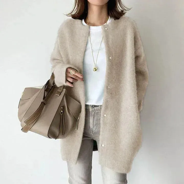 Autumn Winter Cashmere Single Breasted Kimono Cardigan Jacket  for women