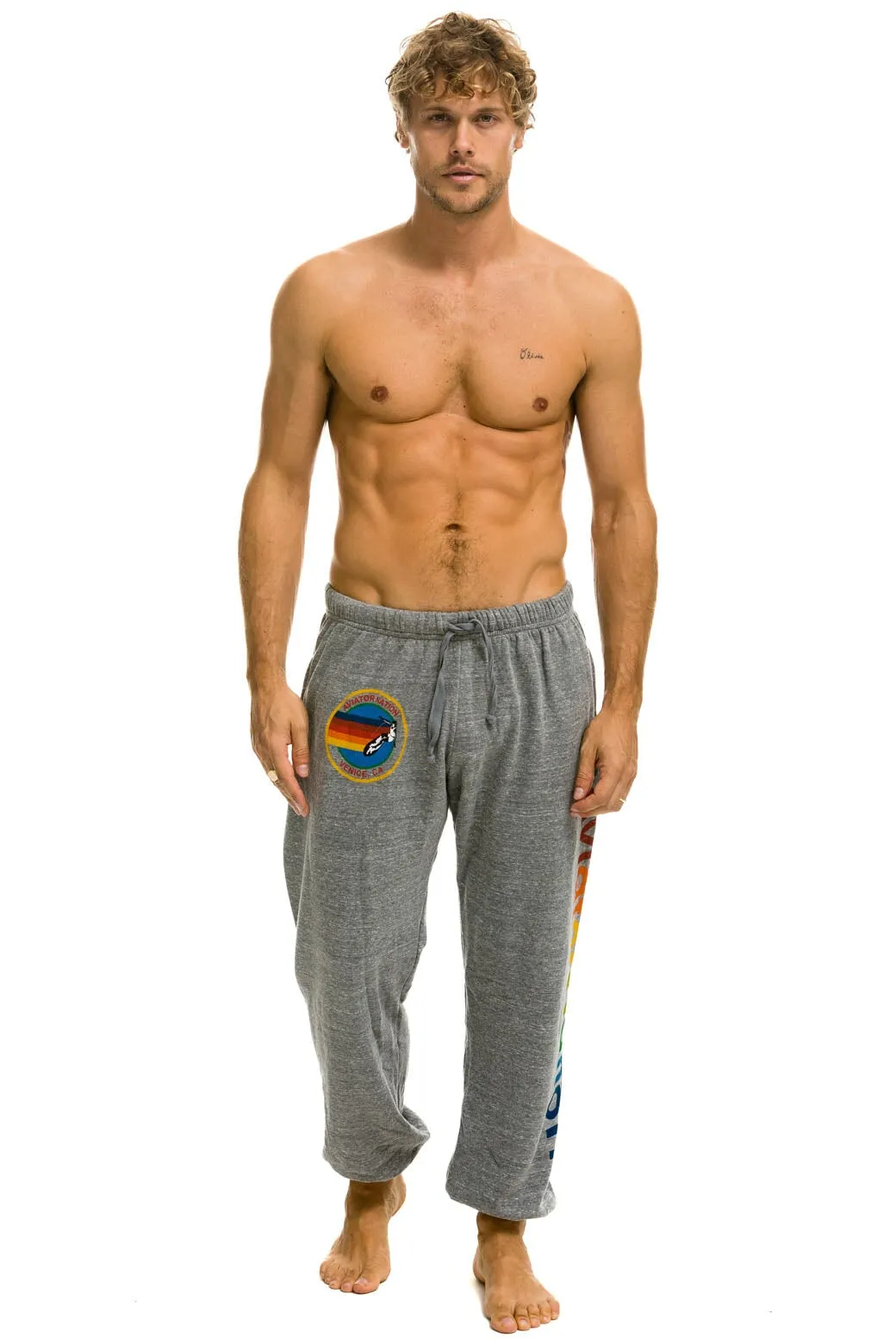 AVIATOR NATION SWEATPANTS - HEATHER GREY