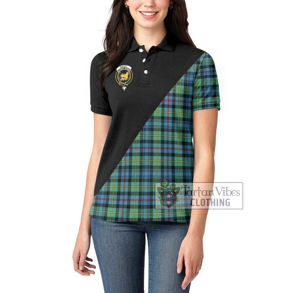 Bailey Ancient Tartan Women's Polo Shirt with Family Crest and Military Logo Style