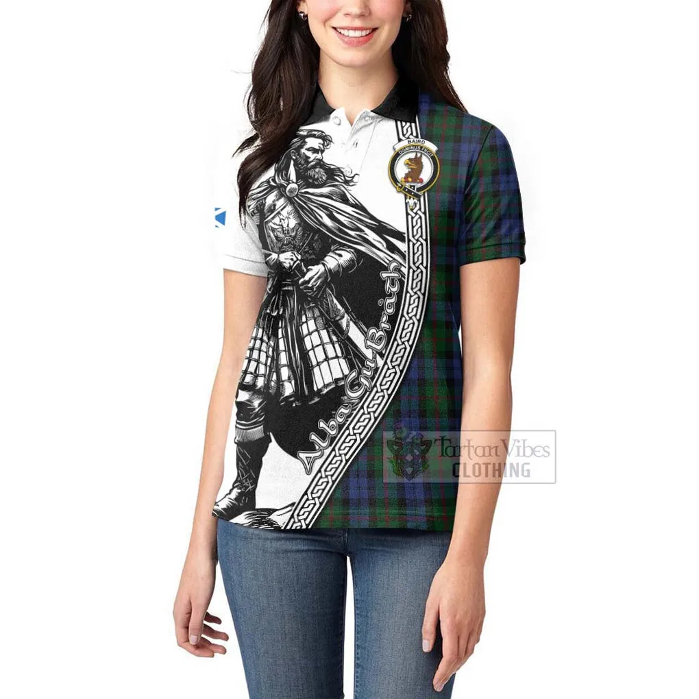 Baird Tartan Clan Crest Women's Polo Shirt with Highlander Warrior Celtic Style