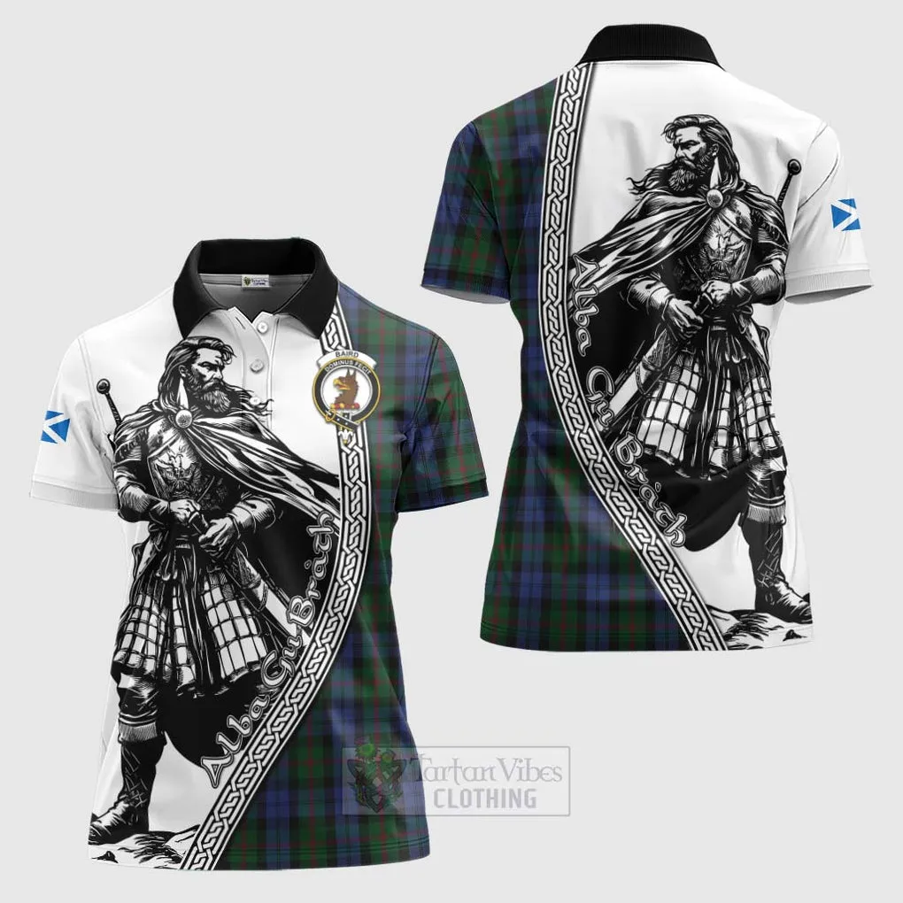 Baird Tartan Clan Crest Women's Polo Shirt with Highlander Warrior Celtic Style