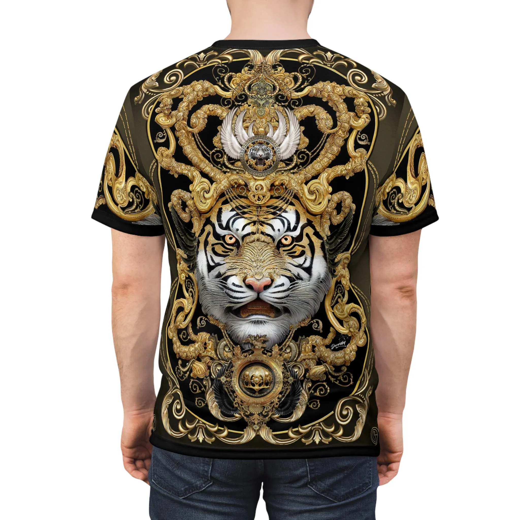 Baroque Tiger T-Shirt Unisex All Over Print Tee Animal Print T-Shirt Tiger Print Tee | D20122