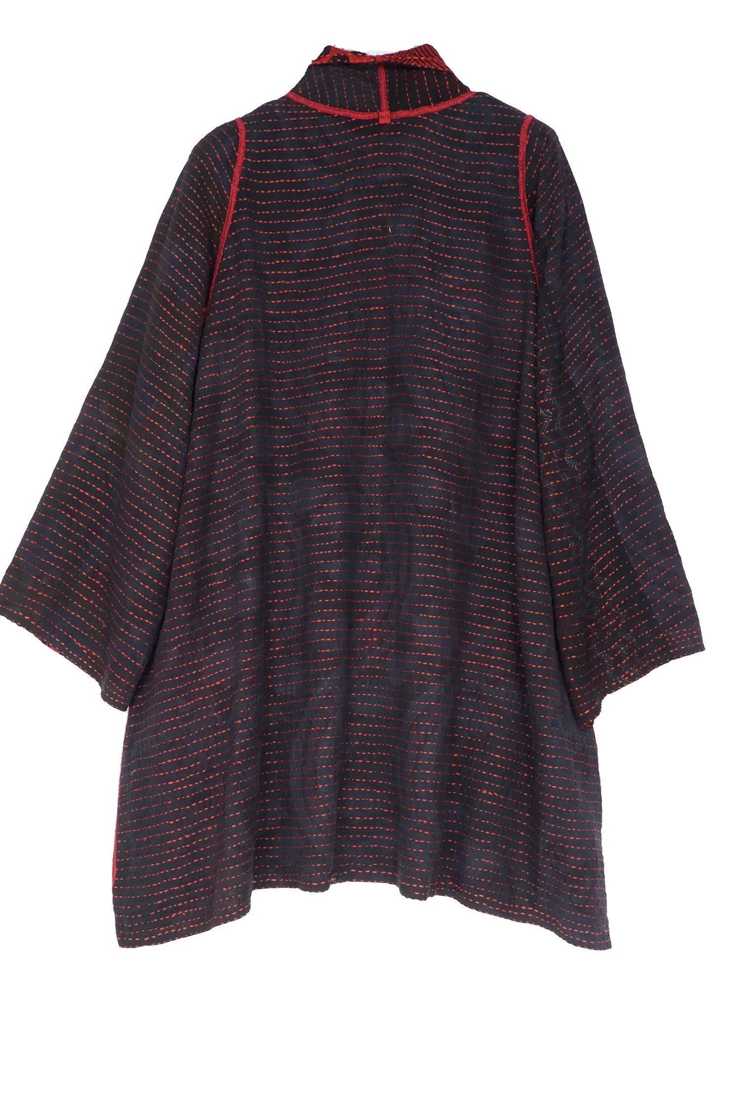 BBK  W VINTAGE BACKING KANTHA A-LINE JKT - pk2003-red -