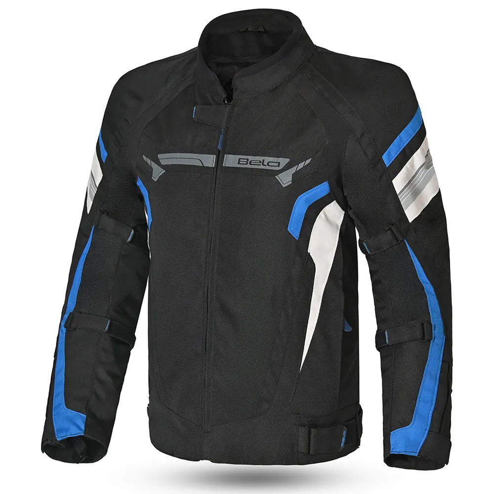 BELA Highland Motorcycle Riding Jacket Men Black Blue