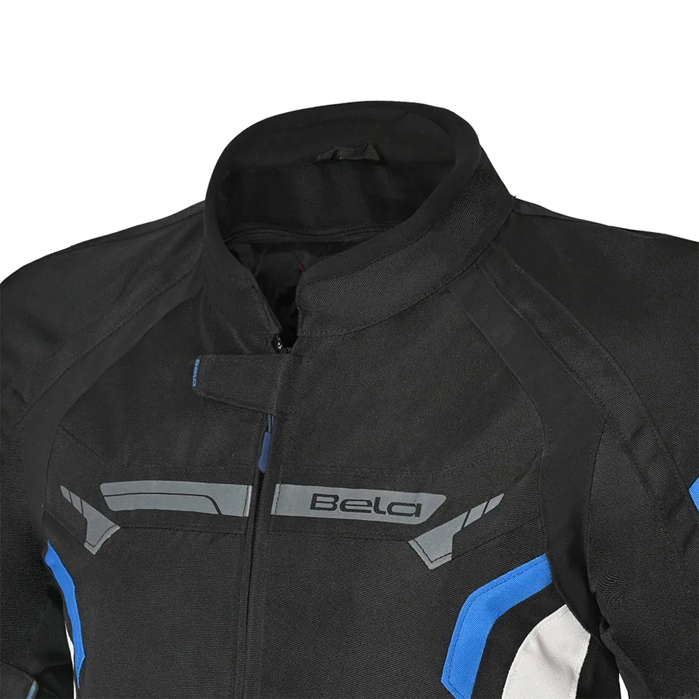 BELA Highland Motorcycle Riding Jacket Men Black Blue